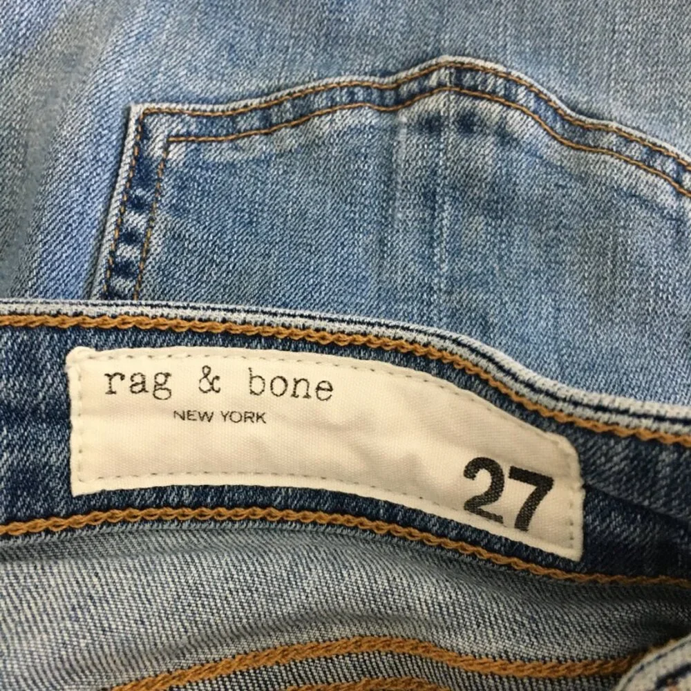 rag & bone NINA High-Rise Ankle Skinny Womens 27 Blue Denim Jean Stretch